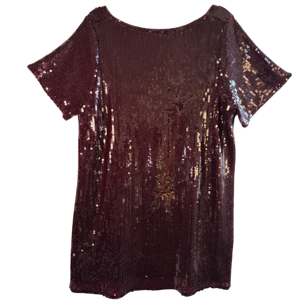 Abercrombie & Fitch Sequin Mini Dress Burgundy Maroon Open Back XLP Party Glam